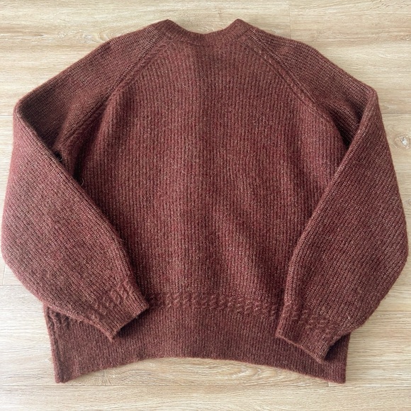 Sézane Othello Cardigan Alpaca Wool Chunky Knit Button Front, Mocha Brown S - Picture 3 of 7